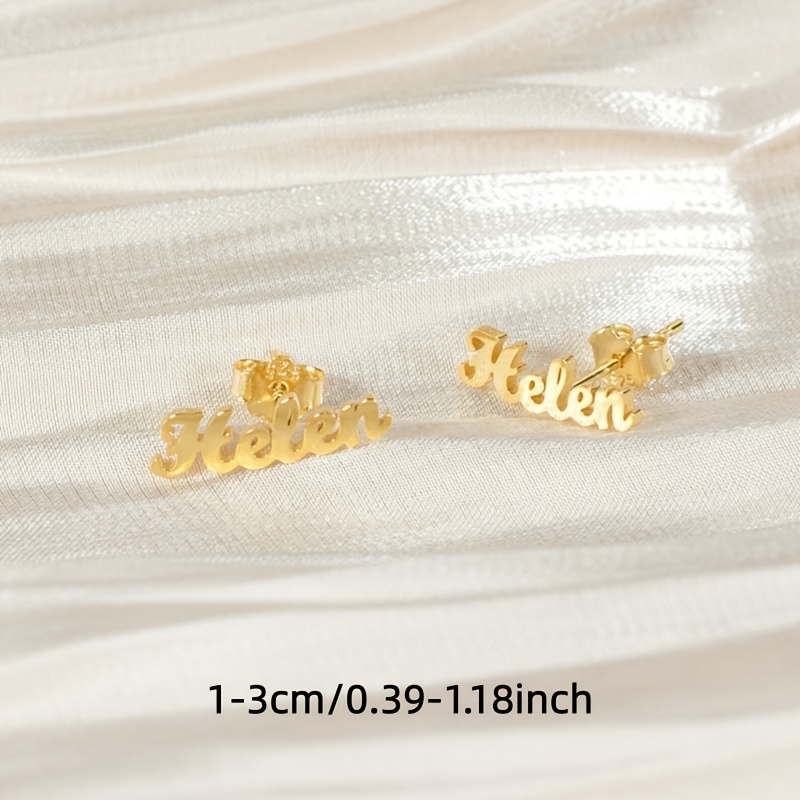 Custom Cursive Name Stud Earrings, Personalized Gift for Her